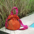 Menoname Pleated Orange Pink Bag